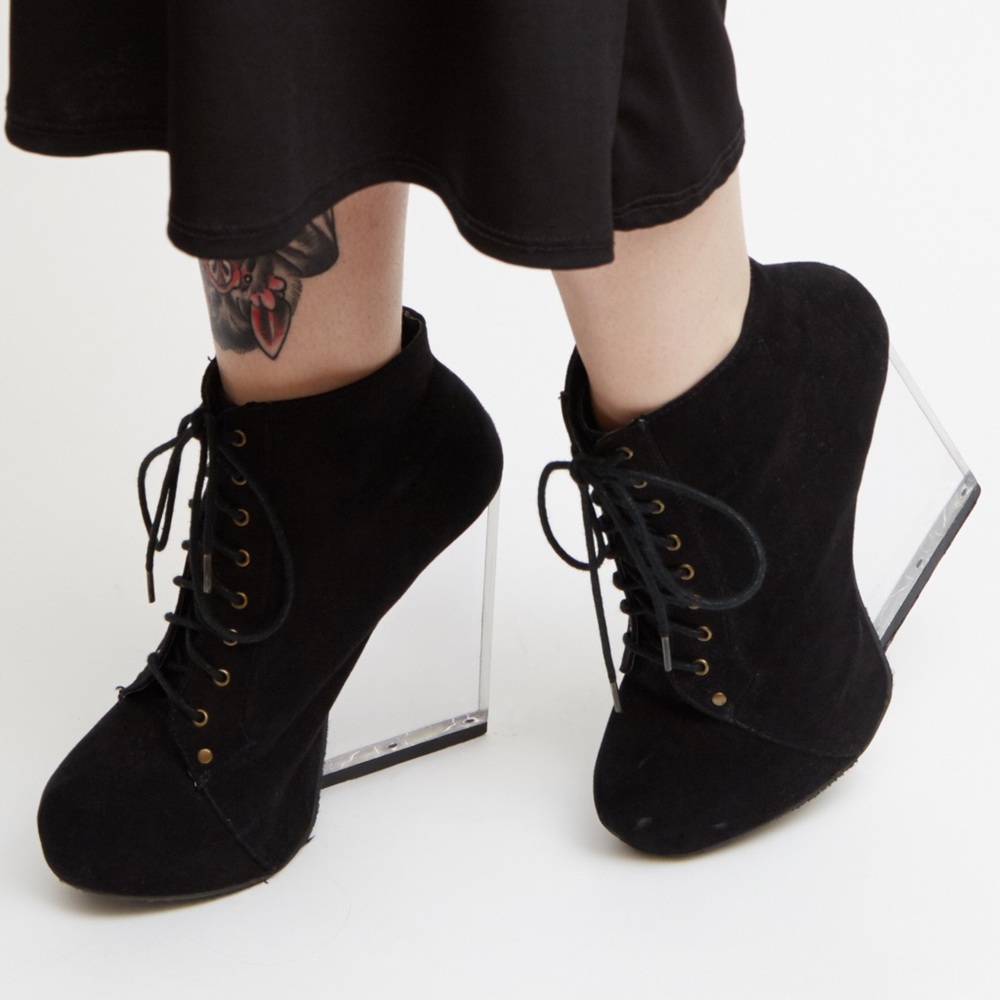 Platform Black Booties